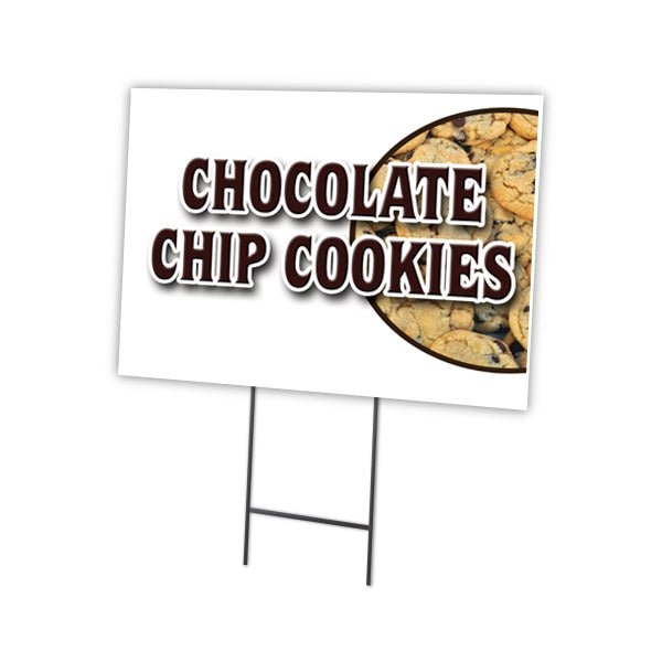 Chocolate Chip Cookies Yard & Stake outdoor plastic coroplast window, C-2436 Chocolate Chip Cookies